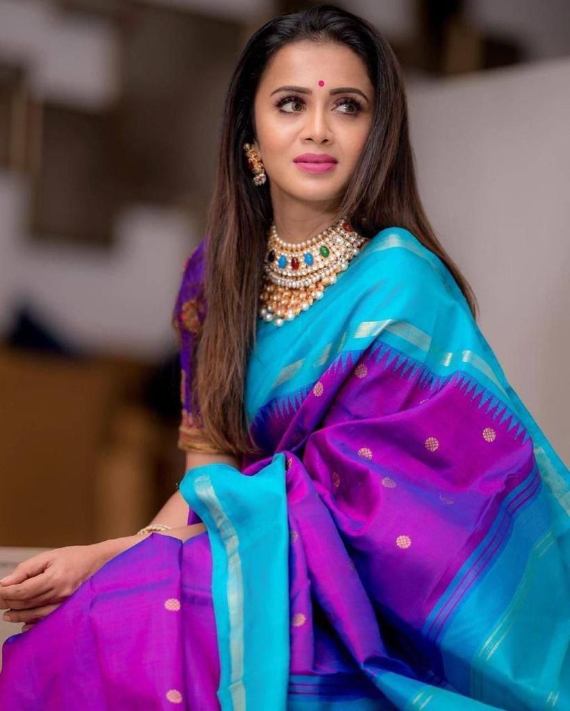 Graceful Purple Color Soft Lichi Silk Jacquard All Over Saree