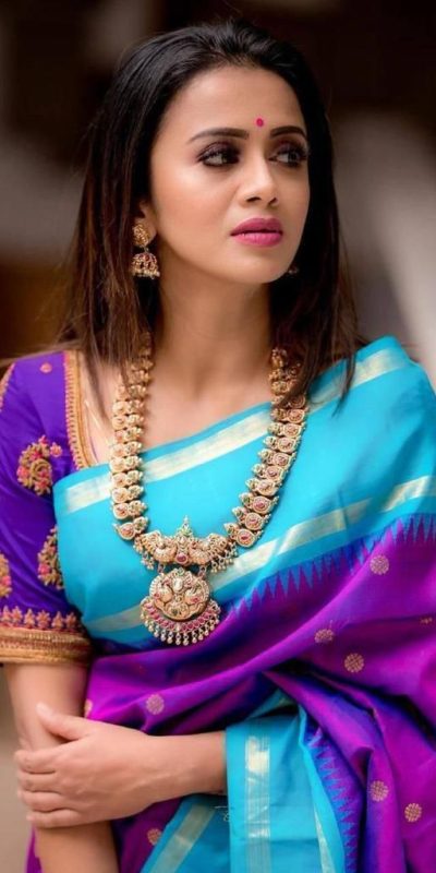 Graceful Purple Color Soft Lichi Silk Jacquard All Over Saree