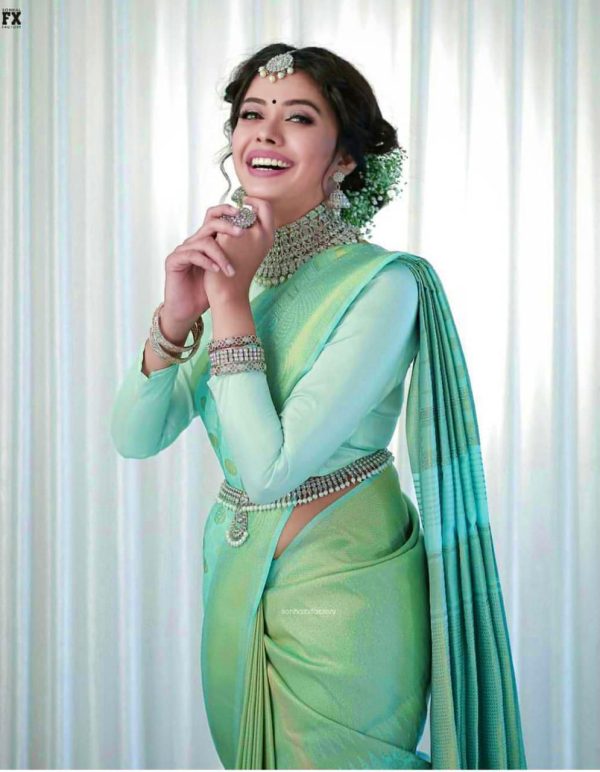 Grand Light Green Color Soft Lichi Silk Jacquard All Over Saree