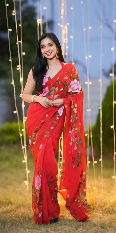 Grand Yellow Color Pure Soft Georgette Silk Design All Over Saree