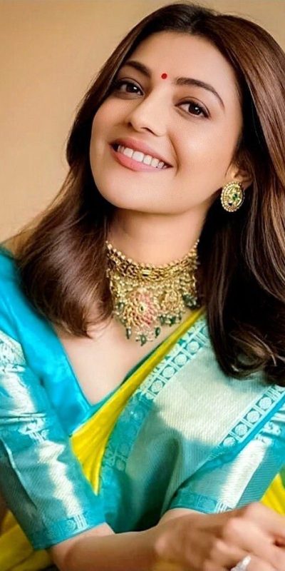 Kajal Aggarwal Yellow Color Soft Lichi Silk Jacquard All Over Saree