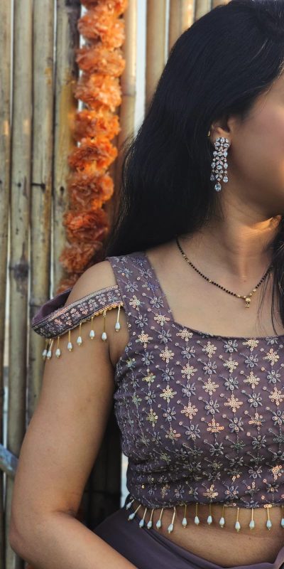 Majestic Grey Color Faux Georgette Sequence Embroidery Saree