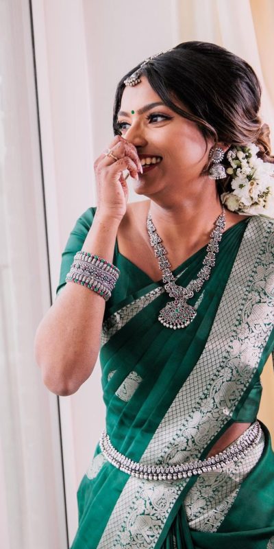 Pretty Silver Green Color Soft Lichi Silk Jacquard All Over Saree