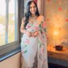 White Soft Georgette Silk Design All Over Saree