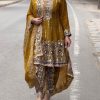 Special Mustard Color Chinon Silk Sequence Thread Salwar Suit