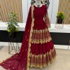 Stunning Red Color Georgette Embroidery Sequence Lehenga Choli