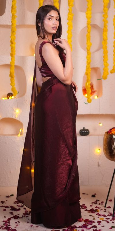 Superb Maroon Color Soft Fancy Tabby Design All Over Saree