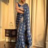 Blue Soft Silk Jacquard All Over Work Saree
