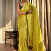 Mustard Soft Silk Jacquard All Over Saree