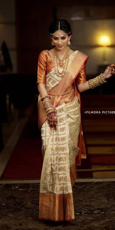 Golden color wedding saree hotsell