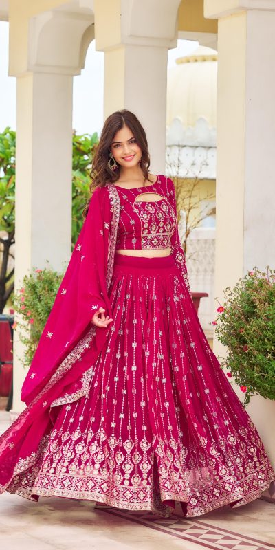Artful Rani Color Georgette Embroidery Sequence Lehenga Choli