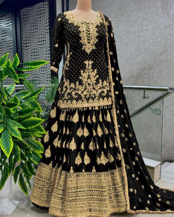 Captivating C Green Color Chinnon Silk Embroidery Lehenga Choli