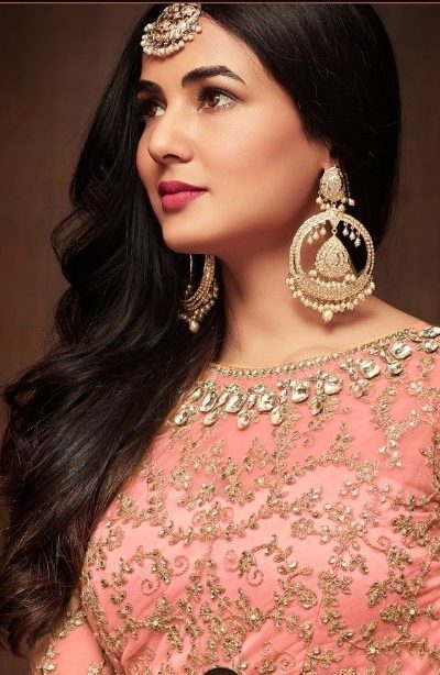 Charm Light Orange Color Vaishnavi Net Embroidery Sharara Suit