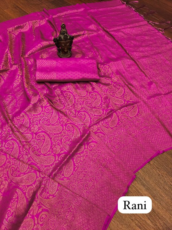 Elegant Rani Color Soft Silk Beautiful Rich Pallu All Over Saree