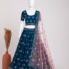 Blue Georgette Embroidery Sequins Lehenga Choli
