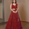 Luminous Red Color Georgette Embroidery Work Lehenga Choli