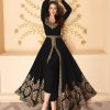 Pretty Black Color Georgette Embroidery Sharara Suit
