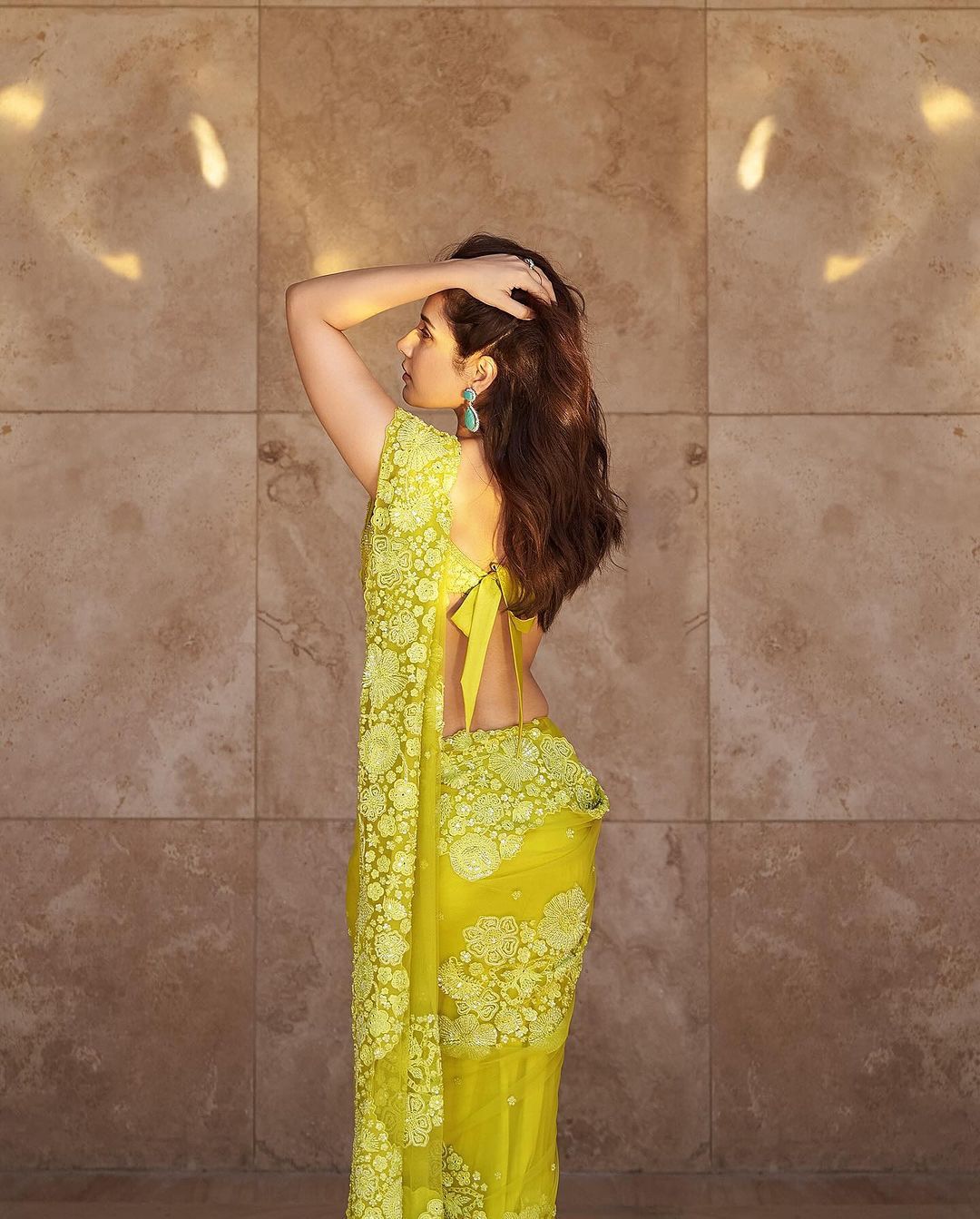 Raashi Khanna Mastered Color Tabby Silk Thread Sequence Saree