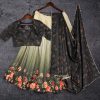 Green Tussar Silk Floral Printed Lehenga Choli