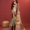 Golden Cotton Jacquard Silk Saree