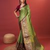 Green Cotton Jacquard Silk Saree