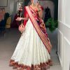White Jacquard Weaving Lehenga Choli