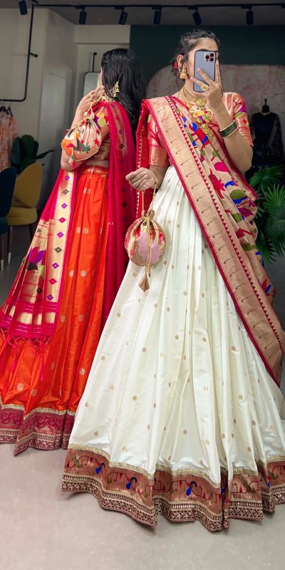 LNB 2005 White Jacquard Silk Weaving Zari Lehenga Choli Festive Party Wedding, Events etc. Delivery 4-6 Working Days @3499/- | Lehenga, Bollywood Lehenga, Creative Lehenga, Designer Lehenga, Embroidered Lehenga, Party Wear Lehenga