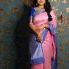 Pink Soft Pattu Jacquard Silk Saree