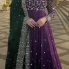 Purple Georgette Sequence Embroidery Gown