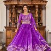 Violet Georgette Multi Sequence Work Lehenga Choli