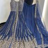 Blue Georgette Embroidery Sequence Lehenga Choli