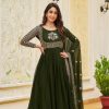 Green Georgette Sequence Embroidery Gown