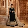 Black Georgette Embroidery Sharara Suit