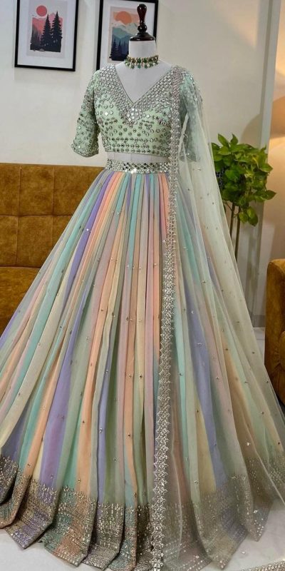 Fancy Malty Color Georgette Digital Printed Lehenga Choli