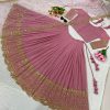 Peach Georgette Embroidery Lehenga Choli