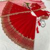 Red Faux Georgette Embroidery Lehenga Choli