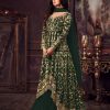 Green Heavy Net Embroidery Sequence Salwar Suit