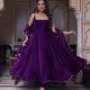 Violet Heavy Faux Georgette With Fully Flair Salwar Suit