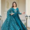 Blue Rangoli Sequence Embroidery Gown
