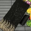 Black Full Saree Of Heavy Quality 60 Gram Georgette Saree