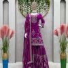 Purple Georgette Thread Sequence Salwar Suit