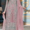 Light Purple Organza Embroidery Sequence Salwar Suit