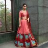 Pink Chinon Printed Lehenga Choli