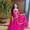 Rani Georgette Embroidery Attached Jacket Gown