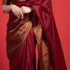 Maroon Soft Silk Cloth Jacquard All Over Saree