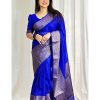 Royal Blue Soft Silk Jacquard All Over Saree