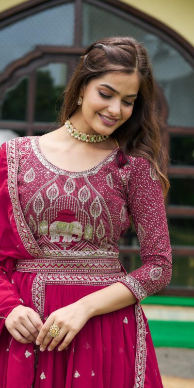 Ram 023 Rani Color Sequence Georgette Embroidery Lehenga Choli Casual, Wedding, Festive, Events Expected Delivery 4-6 Working Days @3049/- | Lehenga, Bollywood Lehenga, Creative Lehenga, Designer Lehenga, Embroidered Lehenga, Party Wear Lehenga