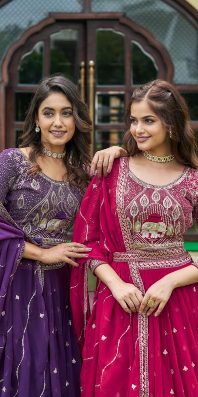 Ram 023 Rani Color Sequence Georgette Embroidery Lehenga Choli Casual, Wedding, Festive, Events Expected Delivery 4-6 Working Days @3049/- | Lehenga, Bollywood Lehenga, Creative Lehenga, Designer Lehenga, Embroidered Lehenga, Party Wear Lehenga