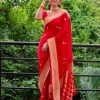 KP 4089 Red Color Soft Lichi Silk Jacquard On All Over Saree Casual, Party Wear, Wedding, Events Etc. Expected Delivery 4-6 Working Days @1299/- | Sarees, Bollywood Sarees, Creative Sarees, Designer Sarees, Embroidered Sarees, Ethnic Saree, Modern Digital sarees, Party Wear Sarees