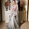 Grey Georgette Thread Sequence Work Sharara Suit